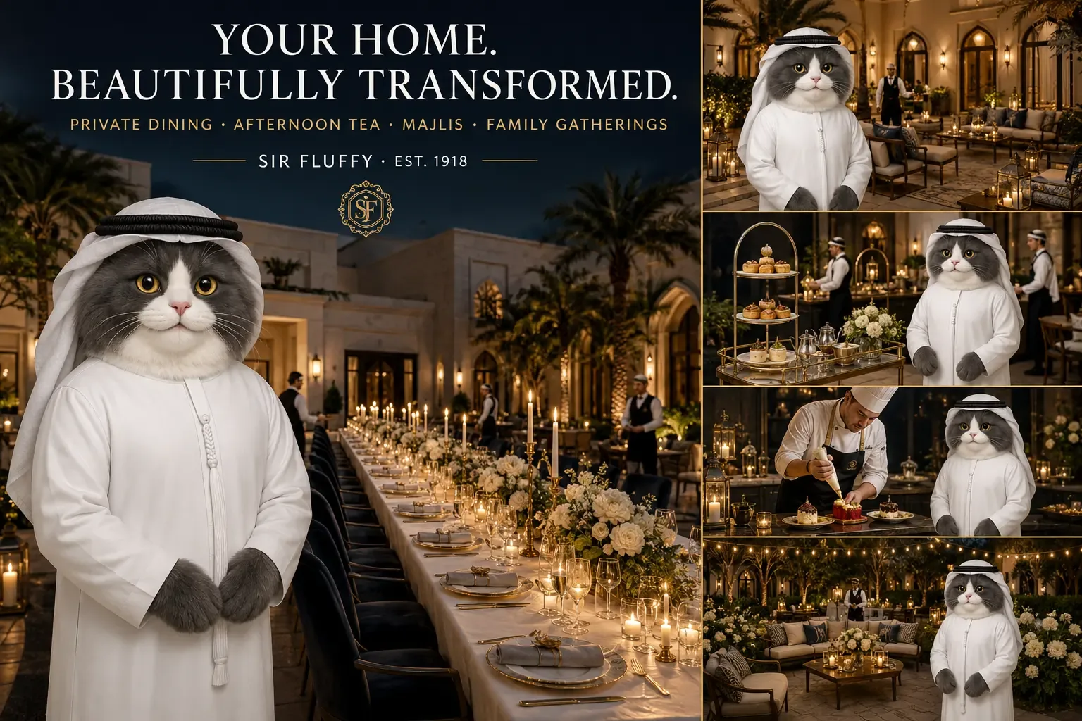 At-home dining, afternoon tea & majlis