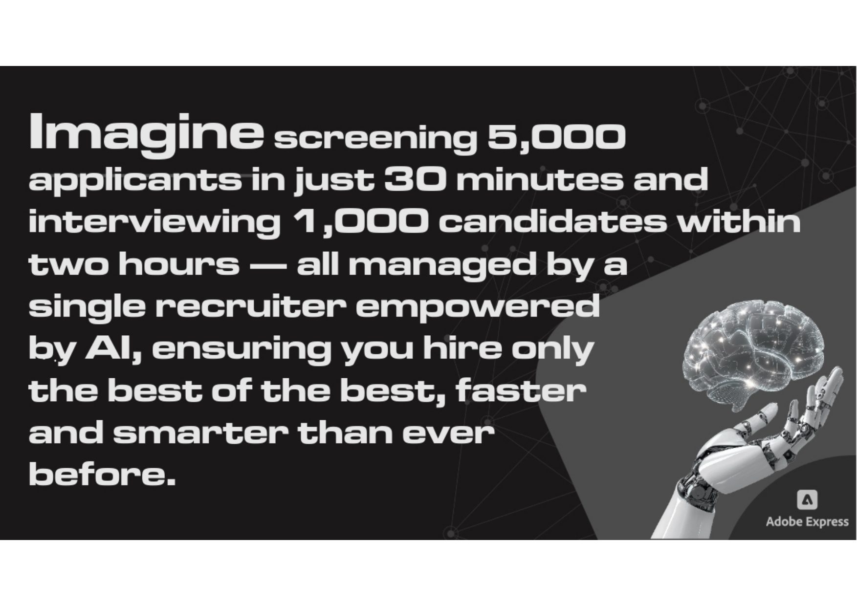 Avanti AI Labs brochure — page 6: Screen 5,000 applicants in 30 minutes and interview 1,000 candidates in two hours.