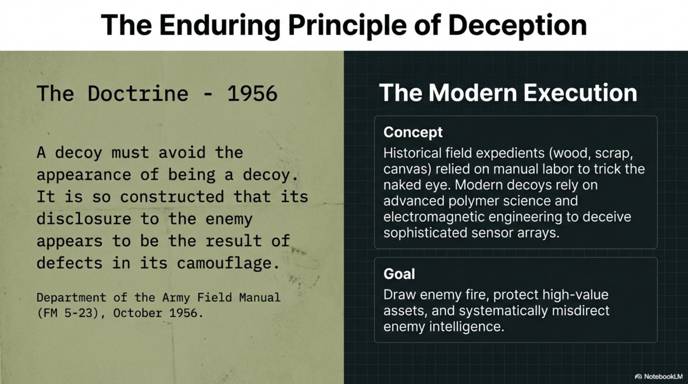 The enduring principle of deception (FM 5-23, 1956)