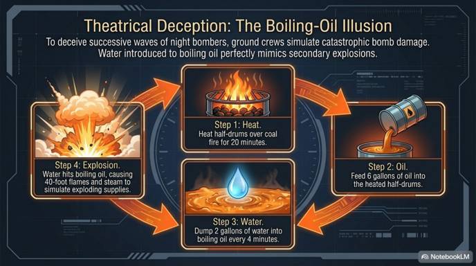 Theatrical deception: the boiling-oil illusion