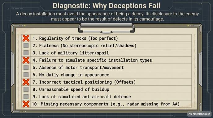 Diagnostic: why deceptions fail