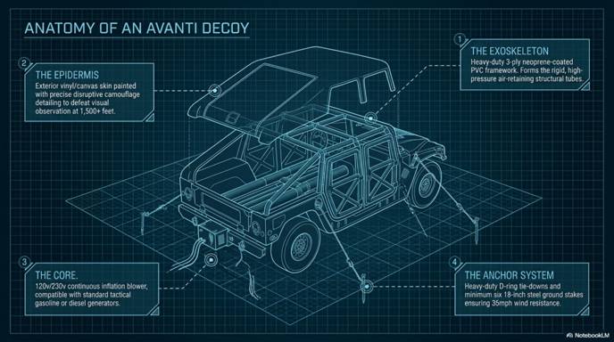 Anatomy of an Avanti decoy — engineering schematic